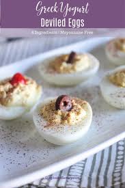 Easy No Mayo Deviled Eggs With Only 4 Ingredients Recipe In 2020 Greek Yogurt Deviled Eggs Best Appetizer Recipes Easy Appetizer Recipes