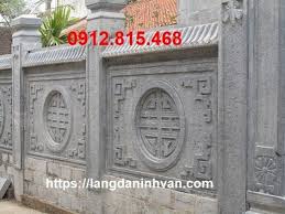 Mẫu lan can đá tự nhiên chạm cảnh sen 06 - Lan can đá đẹp