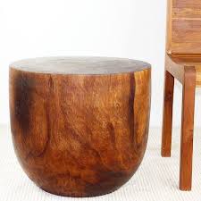 Strata Furniture Oval Drum Table In Walnut Drum Table Monkey Pod Wood End Tables