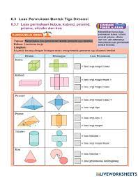 Maybe you would like to learn more about one of these? Geometri Dalam 3 Dimensi Mencari Luas Permukaan Bagi Pepeja Worksheet