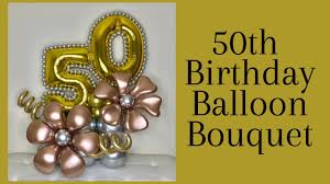 The balloons and tassel tails matched my balloon(purchased locally not on etsy) arch decor very nicely. Diy 50th Birthday Balloon Bouquet How To Make Balloon Bouquet Number Balloon Diy Balloon Marquee Youtube