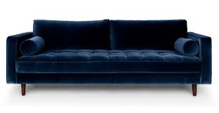 Shop furniture, lighting, storage & more! Cascadia Blue 3 Seater Velvet Sofa Sven Article
