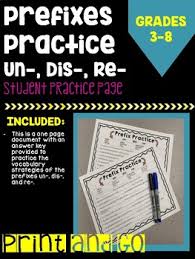 re prefixes worksheets teaching resources teachers pay