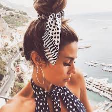 Top Knot With Silk Scarf Beach Hair Summer Hair Hellofashionblog Hello Fashion Top Knot Beach Hair Updo