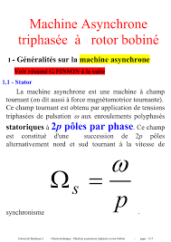 Le moteur asynchrone est alimenté par un réseau d'alimentation triphasé et il produit un champ tournant à la vitesse de synchronisme : Universite Bordeaux I