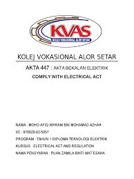 Kolej vokasional sungai petani 1. Akta