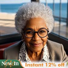Seniors Short Salt & Pepper Wig Natural Wave Human Hair Gray Wigs Glueless  Edgy Pixie Haircuts For Older Women Over 60