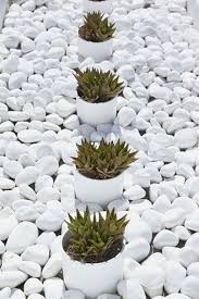 20 Modern White Stone Landscaping Ideas To Transform Your Yard Pebble Garden White Pebble Garden Stone Landscaping