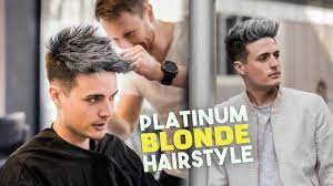 Platinum Blonde Hair Transformation Men S Hairstyle Tutorial Blumaan 2018 Blumaan Hair Products Platinum Blonde Hair Platinum Blonde Haircuts For Men