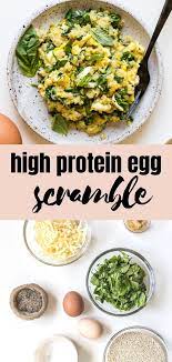 High Protein Healthy Egg Scramble With Quinoa 20g Protein Serving Recipe Healthy Breakfast Recipes Best Brunch Recipes Macro Meal Plan