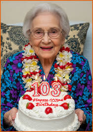 Celebrating 102nd birthday with homemade cake