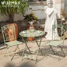 If a rustic wicker look isn't for you, opt for slipcovered furniture. New Design Patio Outdoor Metal Bistro Foldable Table And Chairs Set Garden And Coffee Shop Furniture From China Tradewheel Com