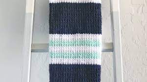 Crochet Modern Nautical Baby Blanket Youtube