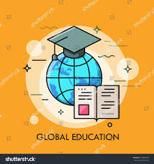 Globe With Graduation Cap And Opened Book Modern Concept Of Global Education International S Student Exchange Program Global Education International Students