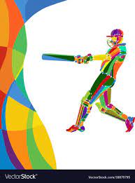 Abstract Cricket Player Bright Color Royalty Free Vector Ad Player Bright Abstract Cricke In 2021 Studio Background Images Vector Free Volleyball Silhouette