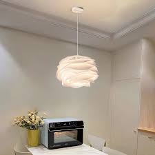 Danish Designer White Rose Ceiling Chandelier For Bedroom Living Room  Kitchen Pink Blue Creative Petal Light Fixtures Room Decor