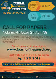 Call For Paper Journal 4 Research J4r Journal Vol 4 Issue 2 April 2018 J4r Journal 4 Research Is An Online Open Acc Research Paper Phd Student Research