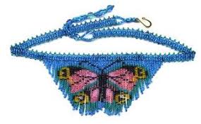 Beaded Dainty Butterfly Fringe Necklace Pattern Kit Click On The Picture To See This Item On Our Website Beading Patterns Fringe Necklace Bead Jewellery