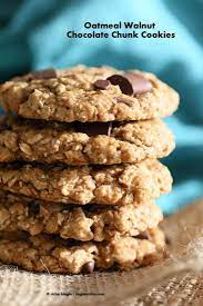Oatmeal Walnut Chocolate Chunk Cookies Vegan Richa Recipe Vegan Cookies Recipes Vegan Cookies Almond Recipes