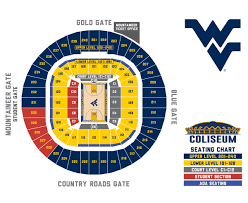 Prototypical Wvu Football Seating Chart Wvu Coliseum Seating