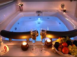 Bathroom Romantic Private Hot Tub Ideas For Couple With Candle Light Decoration Couples Bathtub Jacuzzi Bathtub Tub