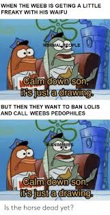 Horse Drawing Meme Anime When The Weeb Is Geting A Little Freaky With His Waifu 0 Normal Reople Calm Down Son It S Just A Drawing But Then They Want To Ban Lolis And Call Weebs Pedophiles waifu 0 normal reople calm down