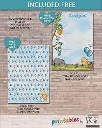Classic Winnie The Pooh Baby Shower Invite Instant Download Etsy Baby Shower Invitations Baby Shower Invitations