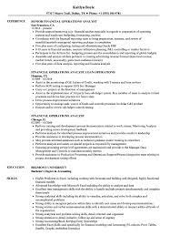 Additionally, investment analyst typically reports to a supervisor or manager. Financial Operations Analyst Resume Samples Velvet Jobs