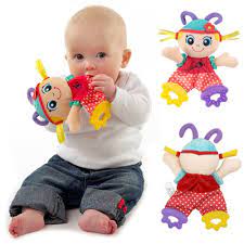 Baby Infant Cute Plush Toy Comfort Towel With Sound Paper And Teether Girl Soft Appease Stuffed Toy Playmate Cal Newborn Toys Baby Doll Toys Animal Plush Toys