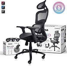nouhaus ergo3d ergonomic office chair rolling desk chair with 4d adjustable armrest 3d lumbar support and extra blade wheels mesh computer chair gaming cha