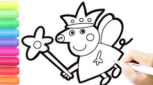 Drawing And Coloring Peppa Pig To Learn Colors How To Draw Peppa Pig Ste Learning Colors Easy Drawings Art For Kids