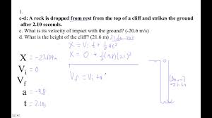 Free fall click here to see the solutions. G Free Fall Kinematics Practice Problems Tuhsphysics