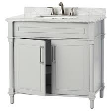 Home Decorators Collection Aberdeen 36 In W X 22 In D Single Bath Vanity In Dove Grey With Carrara Marble Top With White Sink 8103600270 The Home Depot Marble Vanity Tops