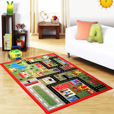 Green Town Children Colorful Non Slip Floor Play Mats Girls Boys Kids Fun Rugs