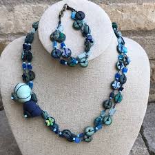 Catimini Necklace Bracelet Blue Bead Set