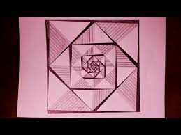 how to draw easy geometric square patterns painting