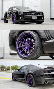 Black And Purple Car Rims Mean Black Camaro On Purple Rohana Rims Boasts Purple Elements In 2020 Black Camaro Custom Wheels Car Wheel