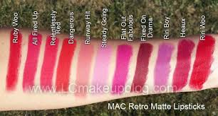 Lc Makeup Artist Mac Retro Matte Swatches Mac Pro Longwear Lip Pencil Swatches