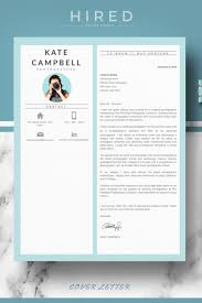 R27 Kate Campbell Creative And Modern Resume Template For Word Pages Creative Resume Cv Design Matching Cover Letter References Free Resume Writi Lettering Creative Resume Resume Template Word