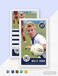 Just click (or drag) anything to change it. Free Football Team Trading Card Template Word Doc Psd Apple Mac Pages Illustrator Publisher Trading Card Template Football Trading Cards Baseball Card Template