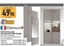 Rails haut et bas blancs pour porte de placard sprint 2400 mm ykario référence : Offre Porte De Placard Coulissante Chene Cendre Optimum Chez Brico Cash