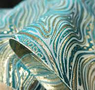 Embossed Jacquard Fabric, Luxury Green Fabric, 100 ...