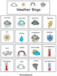 Weather Bingo Ingles Para Preescolar Temas De Ingles Juegos En Ingles