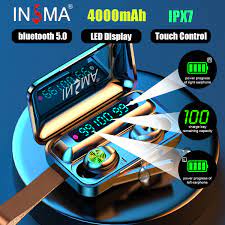 Exclusive deals at 50% off. Insma 4000mah Bluetooth 5 0 Tws Led Wireless Headphones Earbuds Stereo Earphones Ebay
