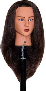 Bellrino 20-22" Cosmetology Mannequin Manikin Training Head with Human Hair  with Table Clamp Holder