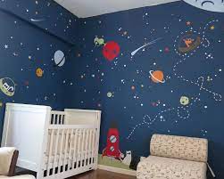 Give Your Rooms A Fresh Look This Spring With Wall Decals From Evgie Giveaway Mommy Kat And Kids Space Themed Room Space Themed Bedroom Outer Space Room