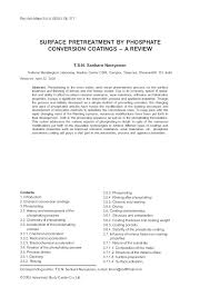 Pdf Surface Pretreatment By Phosphate Conversion Coatings