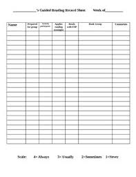 guided reading record keeping chart assessment reading