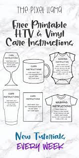 Htv Vinyl Care Instructions Free Printable Cricut Projects Beginner Cricut Tutorials Cricut Vinyl