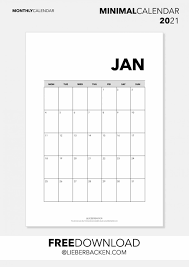 Wochenkalender 2021 als kostenlose vorlagen für pdf zum download & ausdrucken. Freebie Minimal Calendar 2021 Minimalistischer Kalender 2021 Gratis Download Lieberbacken Kalender Zum Ausdrucken Kalender Selber Basteln Gratis Kalender